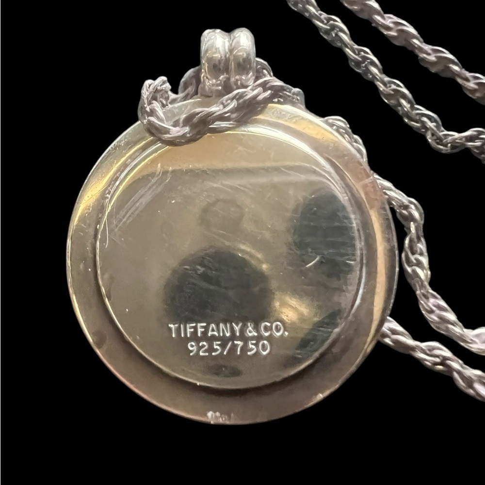 Tiffany Silver and 18k Gold Coin Necklace - Picture 2 of 7